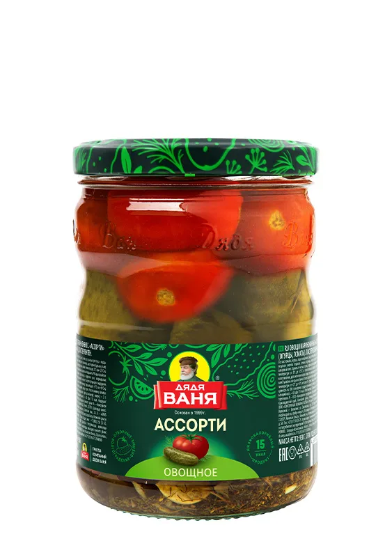 Ассорти «Овощное» маринованное (огурцы и томаты) 950 г