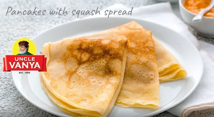 Pancakes with squash spread