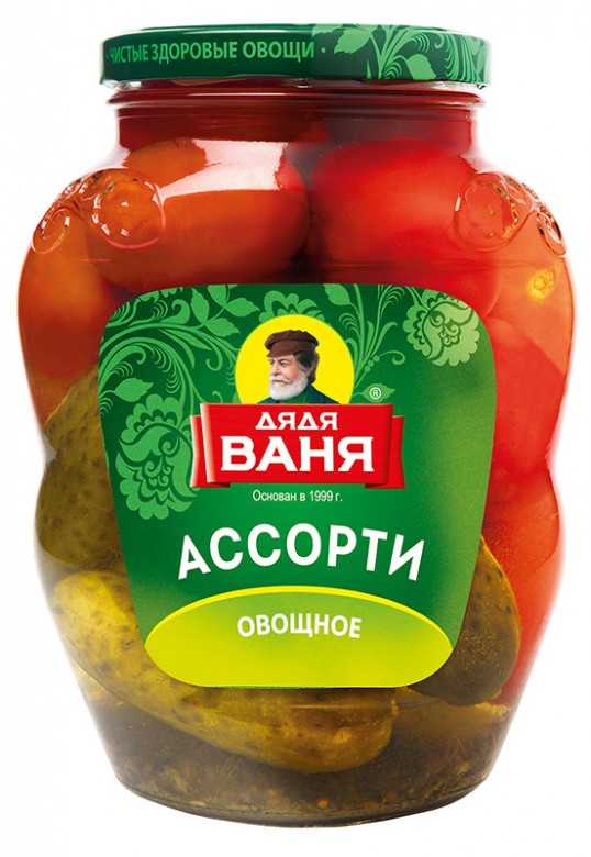 Ассорти "Овощное" маринованное (огурцы и томаты) 1 800 г