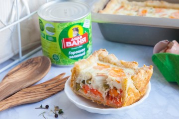 Киш с горошком и лососем по рецепту от Дяди Вани