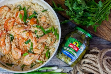 Креветки с рисом и корнишонами по-берлински по рецепту от Дяди Вани