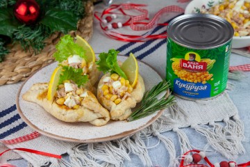 Лодочки из слоеного теста с кукурузой по рецепту от Дяди Вани