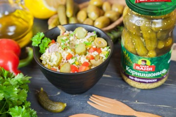 Табуле с маринованными огурцами и оливками по рецепту от Дяди Вани