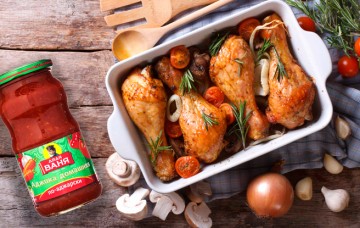 Куриные ножки "по-аджарски" с картофелем и грибами